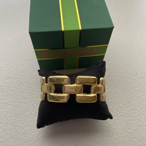 RUSTIC CUFF Bernice Chunky Geometric Gold Metallic Chain Link Cuff New!